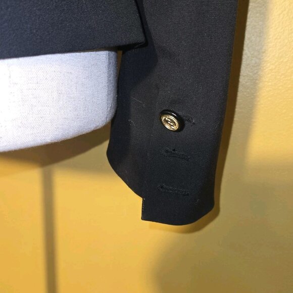 Cache Black Tuxedo 12 Silk Trim Jacket Lined Classic Blazer Womens Single Breast - Picture 5 of 12